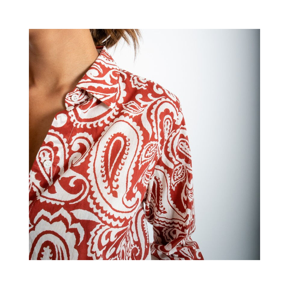 Chemise imprimée CORAZ Orange brulé - HARTFORD Hiver 2023