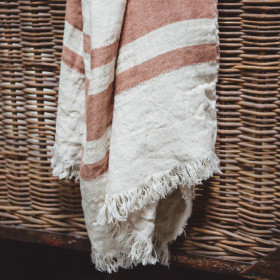 The Belgian Towel Fouta Harlan Stripe en lin lavé - LIBECO