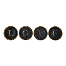 Sous-verres ENLUMINURE LOVE - Set de 4  - BONCOEURS