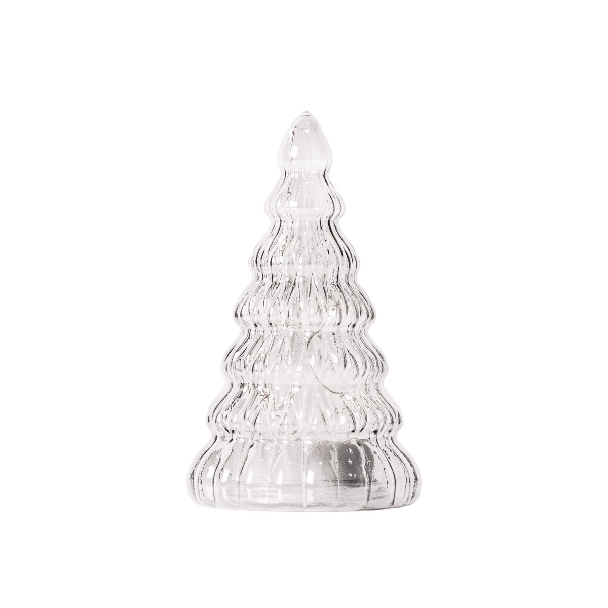Ensemble De 5 Sapins De Noël Illuminés En Verre Mercurisé, Décorations