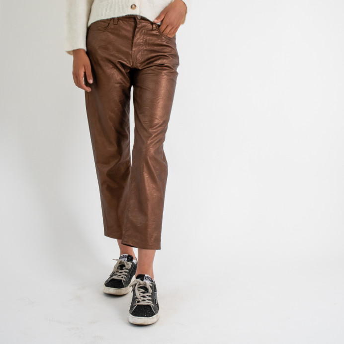 Pantalon brillant 5 poches SAUVEUR Bronze HIVER 2023
