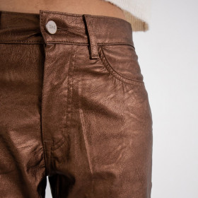 Pantalon brillant 5 poches SAUVEUR Bronze - Hod Paris - Hiver 2023