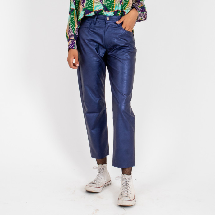 Pantalon brillant 5 poches SAUVEUR Purple 
