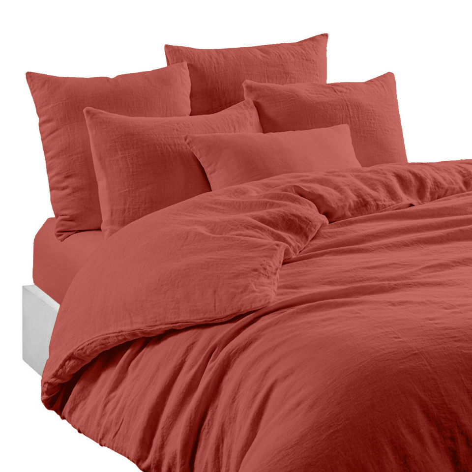 Housse de Couette VITI en Lin Lavé - HARMONY HAOMY Couleur:Argile 