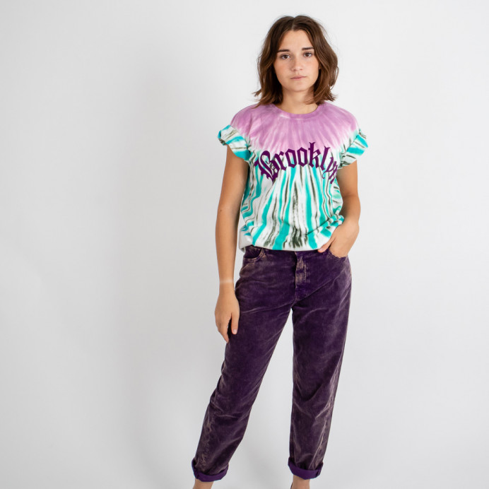 Brewster by Hod Tee-Shirt 80'S TARENTINO Brooklyn Tye and Dye Straw...