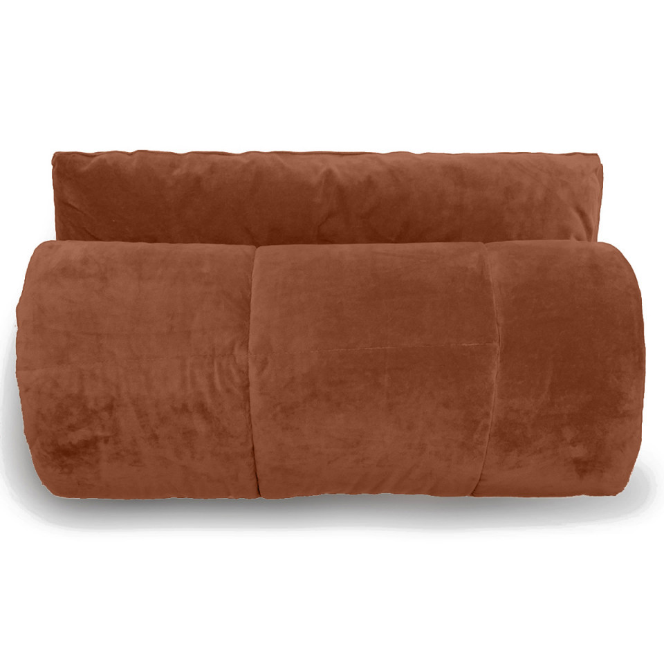 Edredon carré MOKI en Velours Matelassé - 150x150 - VENT DU SUD Couleur:Chamois