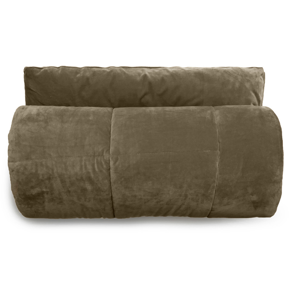 Edredon carré MOKI en Velours Matelassé - 150x150 - VENT DU SUD Couleur:Olive