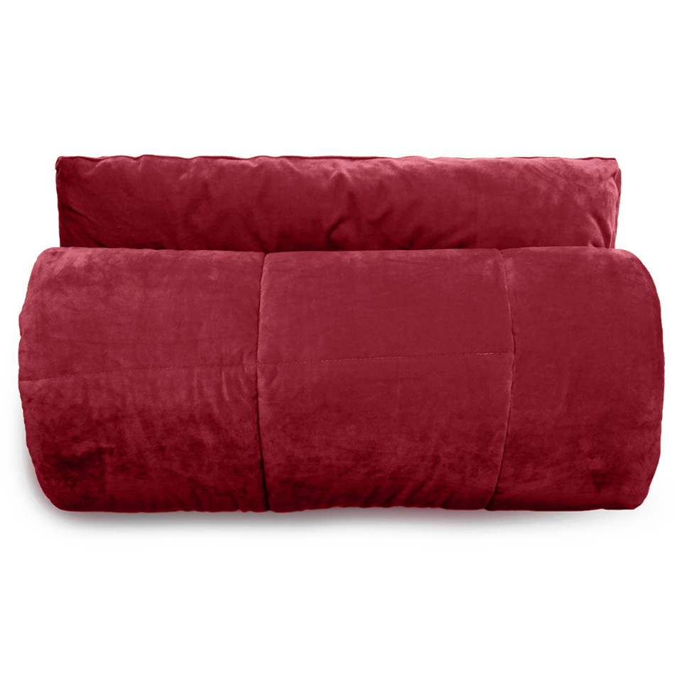 Edredon carré MOKI en Velours Matelassé - 150x150 - VENT DU SUD Couleur:Pourpre