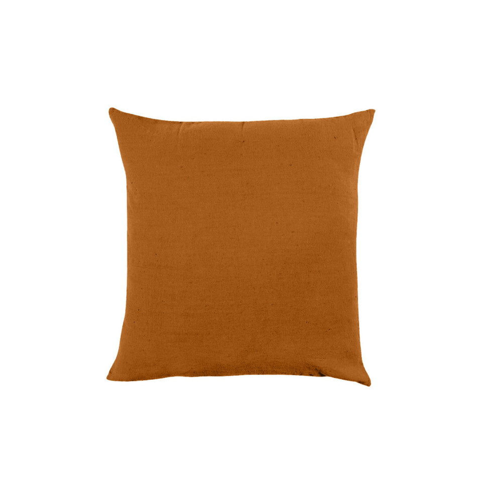 Housse de Coussin XXL PORTICCIO en Lin Lavé - HARMONY HAOMY Couleur:Daim Dimensions:80 x 80