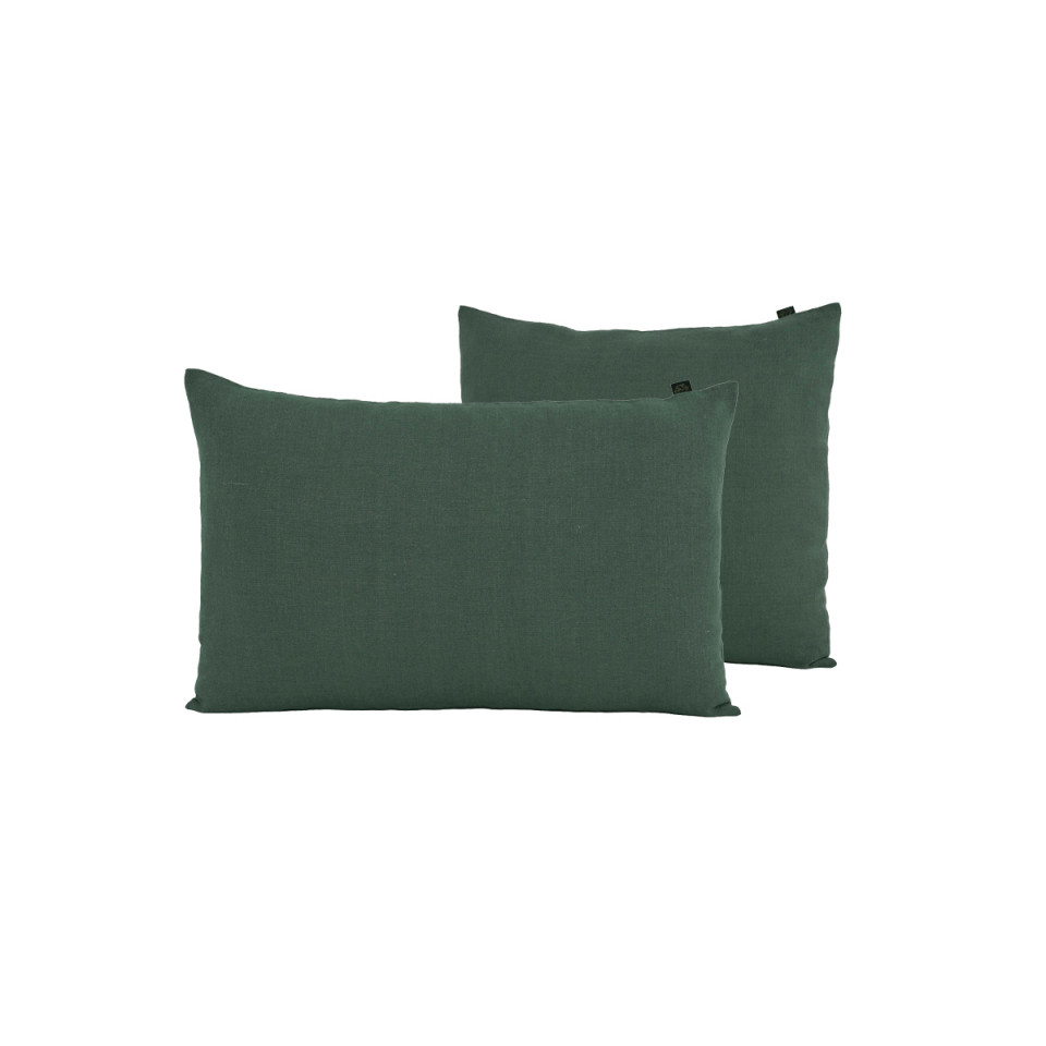 Housse de Coussin PORTICCIO en Lin Lavé - HARMONY HAOMY Couleur:Pigeon 