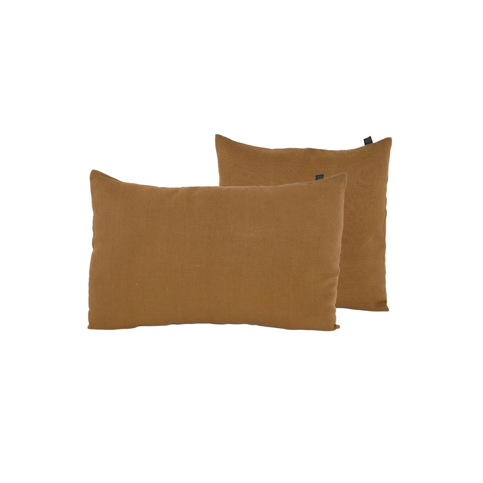 Housse de Coussin PORTICCIO en Lin Lavé - HARMONY HAOMY Couleur:Gold 