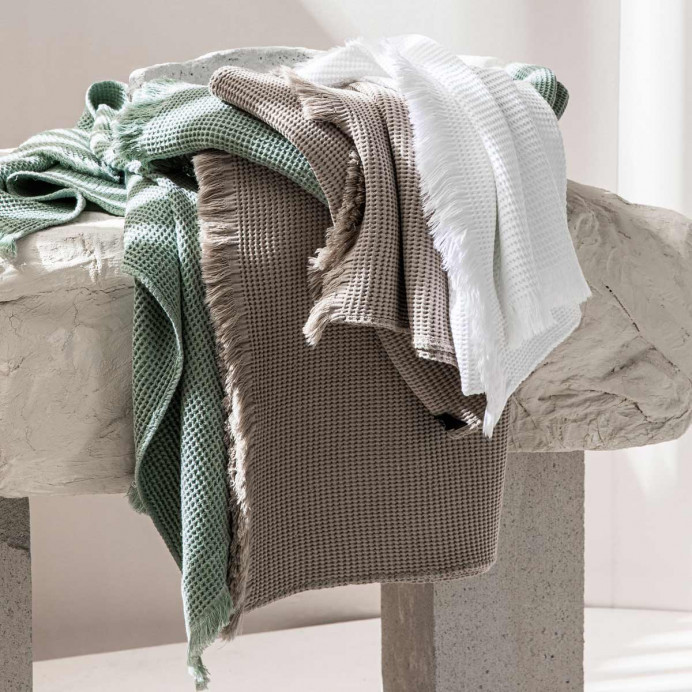 Serviette de Bain Éponge TIMOR 100% Coton Nid d'Abeille - HARMONY HAOMY