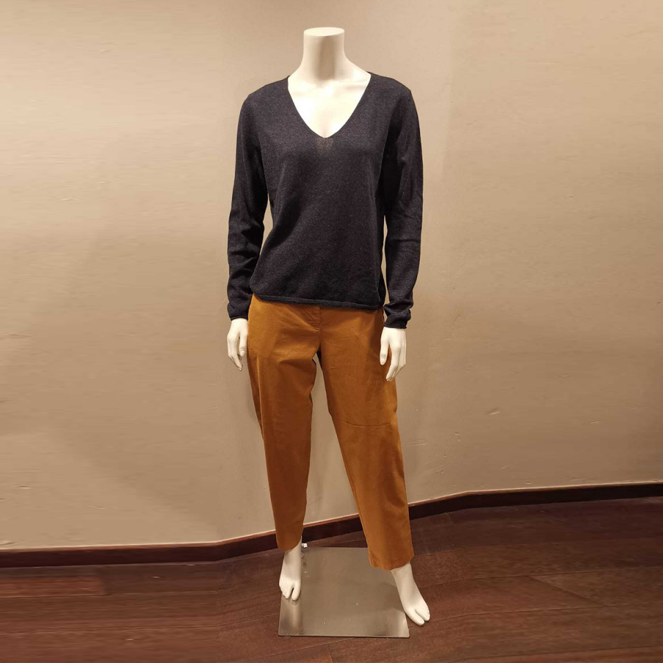 Pull col V Laine Cachemire SAKE Macadam