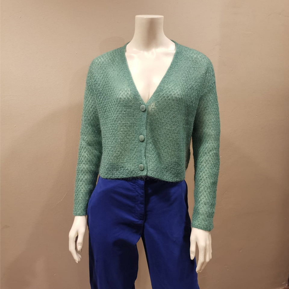 Gilet court mohair OMEGA Tilleul 