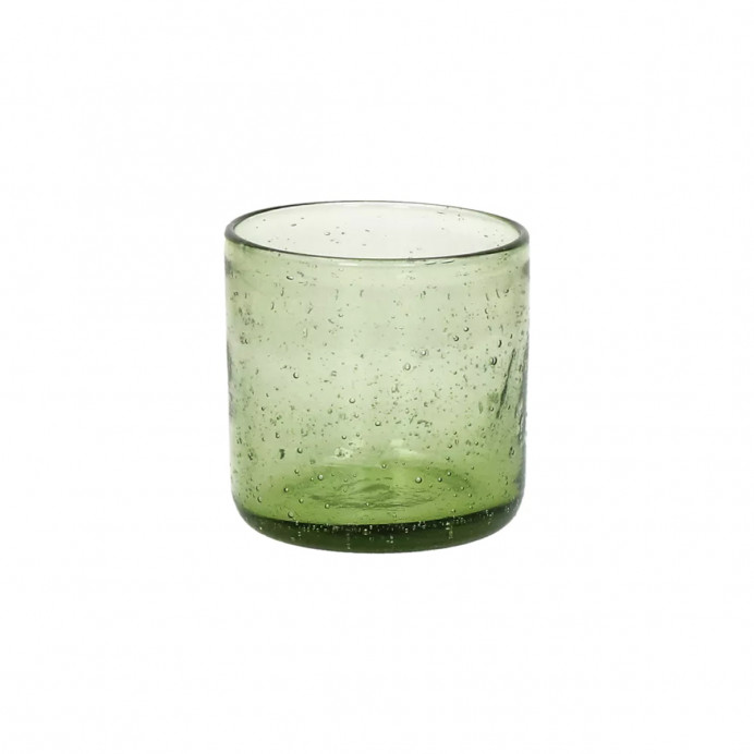 Gobelet en Verre VICO Olive - Diam 8 x H 8,2 cm - POMAX
