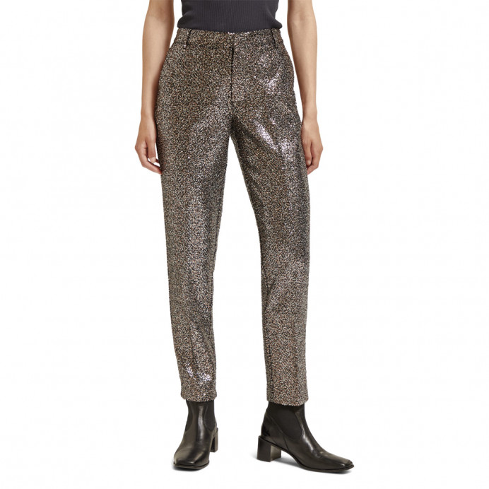 Scotch And Soda Lowry mid rise slim pant in mixed sequins Black