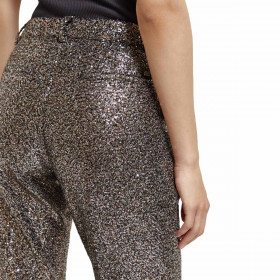 Lowry mid rise slim pant in mixed sequins Black