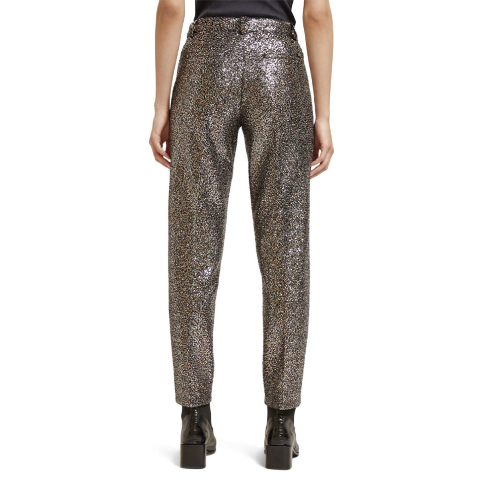 Lowry mid rise slim pant in mixed sequins Black