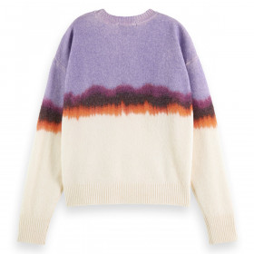 Fuzzy colourblock pullover Purple Offwhite Gradient  