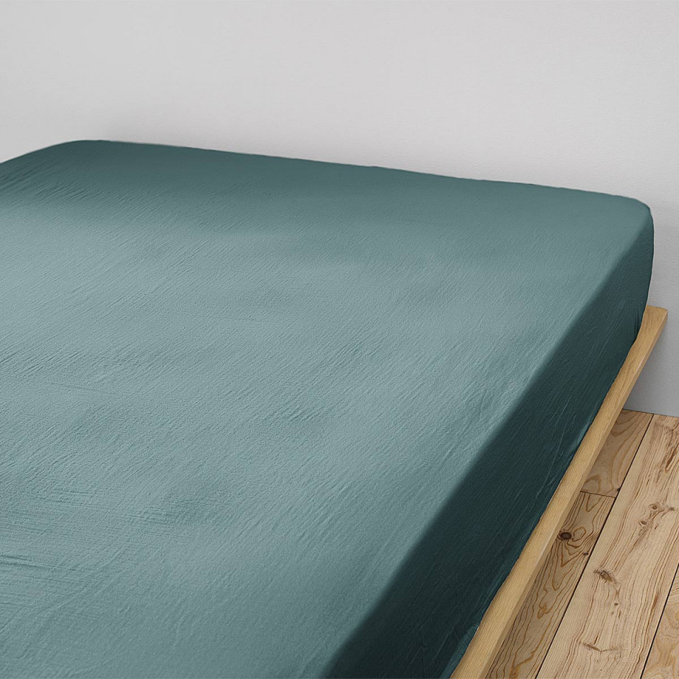 Drap housse Gaze de Coton Unie GAÏA