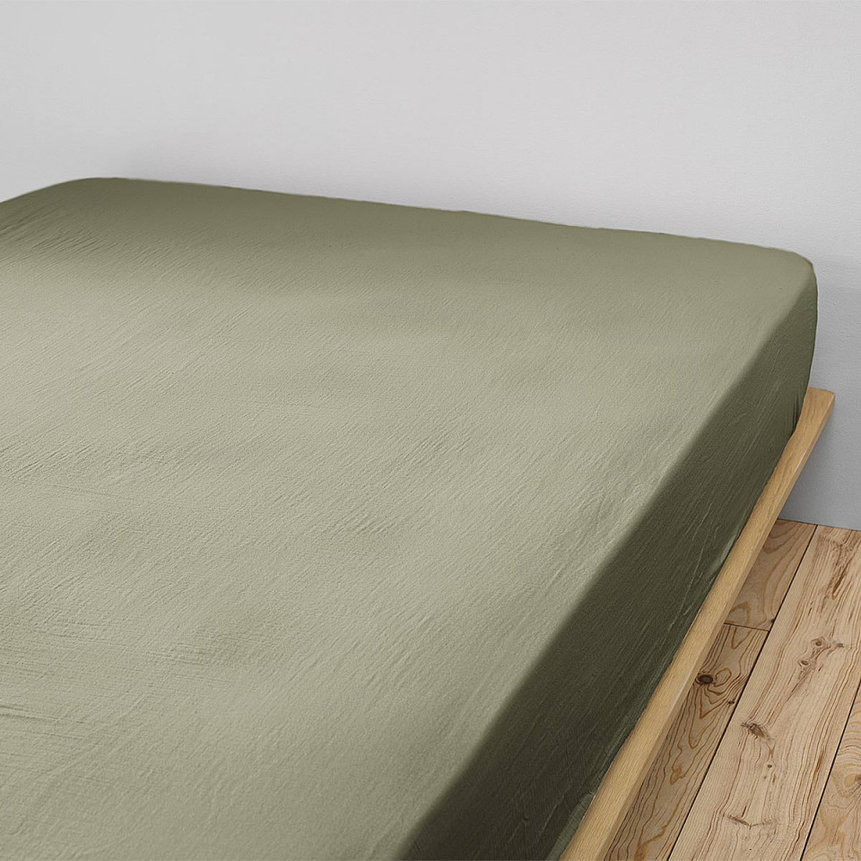 Drap housse Gaze de Coton Unie GAÏA