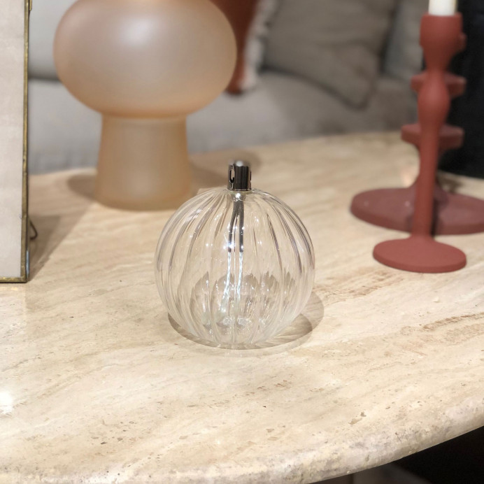 Impression Lin Lampe à Huile Sphère Décorative en verre Strié