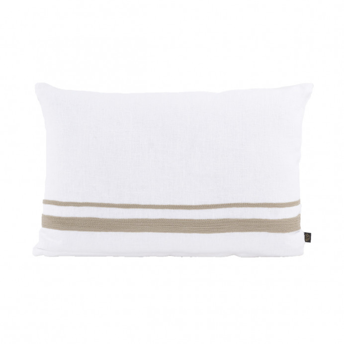 Harmony Textile - Haomy Housse de Coussin MALAGA en Lin Brodé