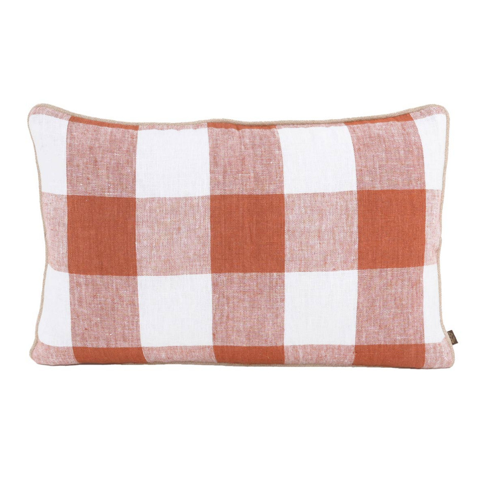 Housse de Coussin 100% Lin à Gros Carreaux PALMA