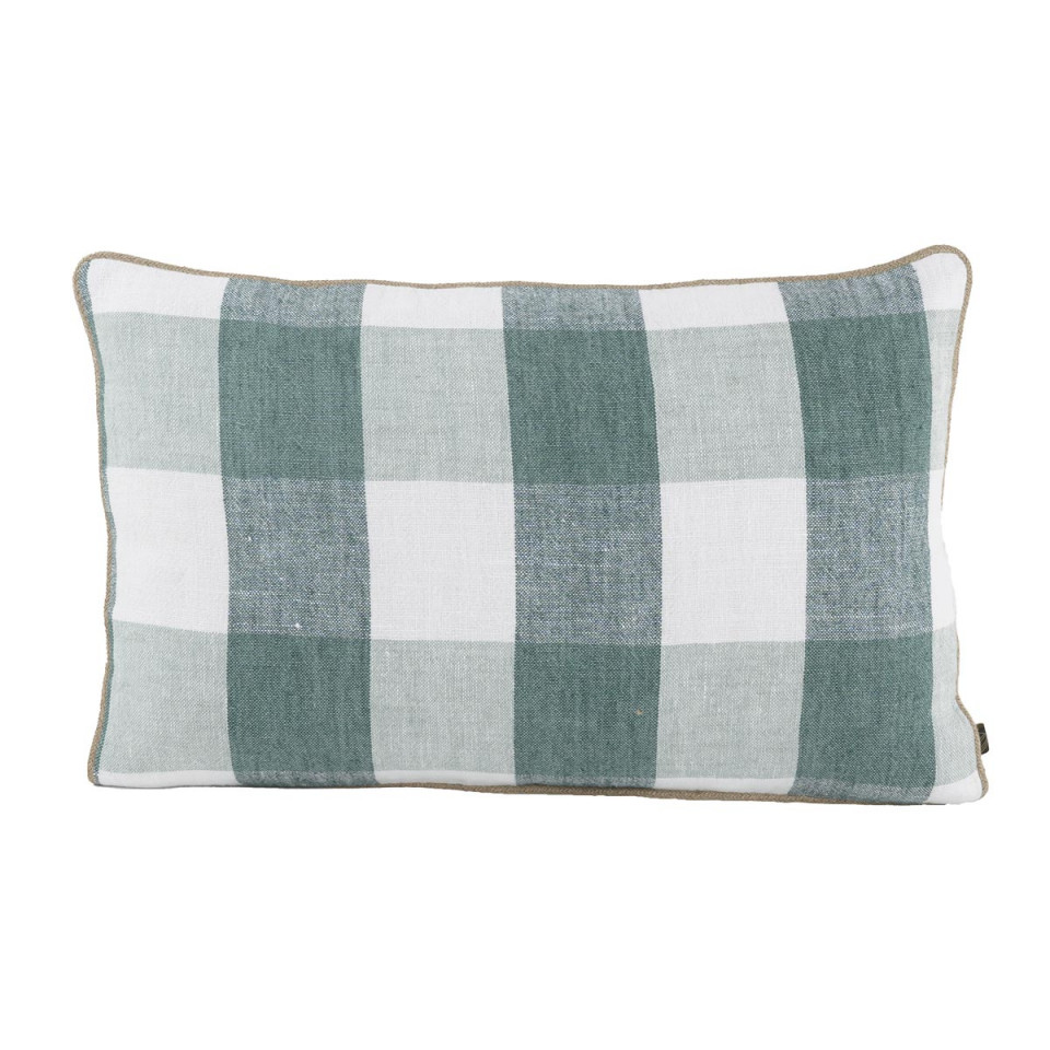 Housse de Coussin 100% Lin à Gros Carreaux PALMA