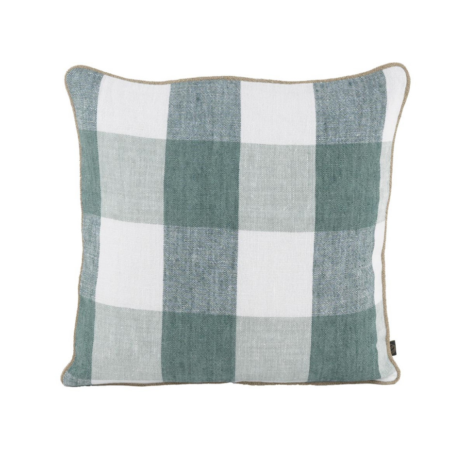 Housse de Coussin 100% Lin à Gros Carreaux PALMA