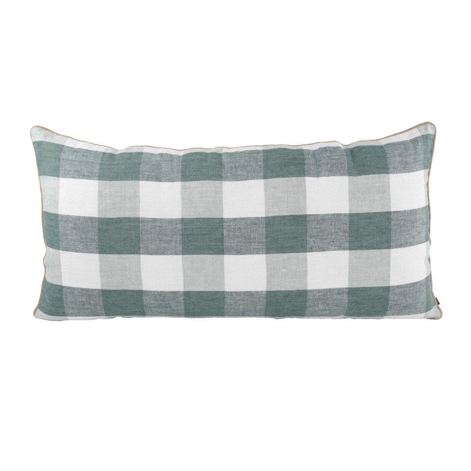 Housse de Coussin 100% Lin à Gros Carreaux PALMA