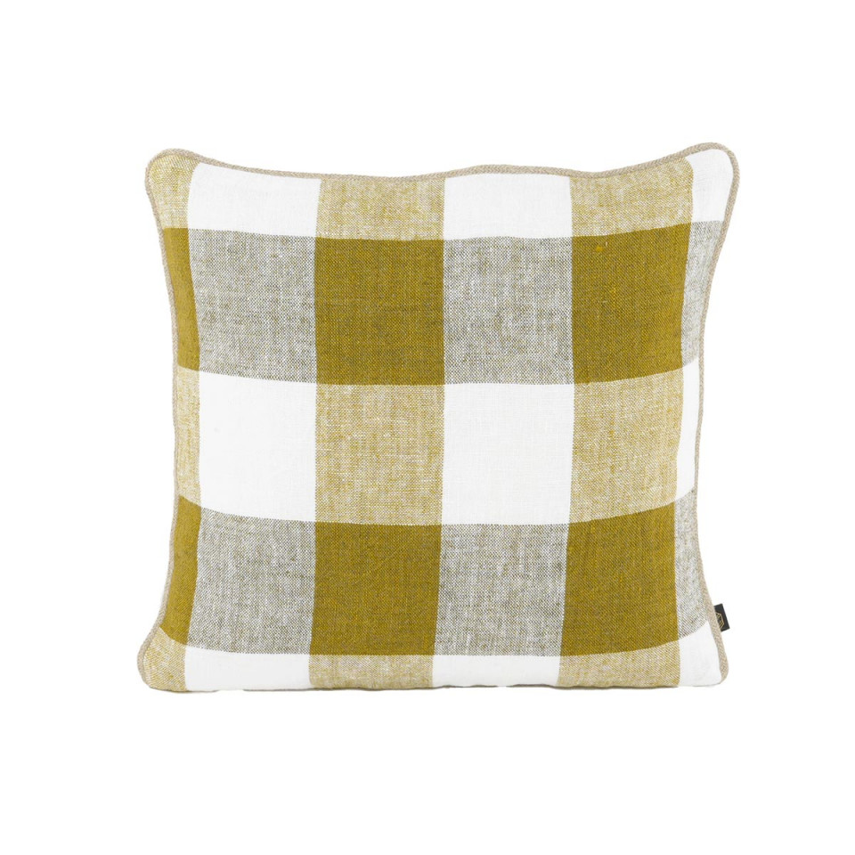 Housse de Coussin 100% Lin à Gros Carreaux PALMA
