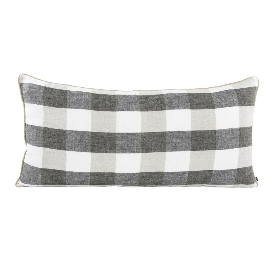 Housse de Coussin 100% Lin à Gros Carreaux PALMA
