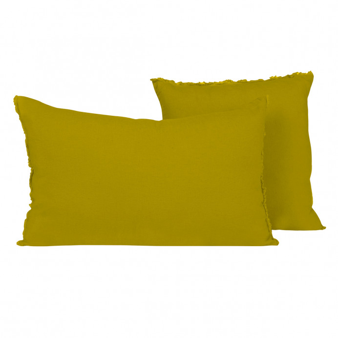 Harmony Textile - Haomy Housse de Coussin VITI en Lin Lavé