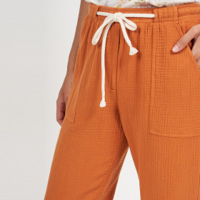 Pantalon en gaze de coton Poma 