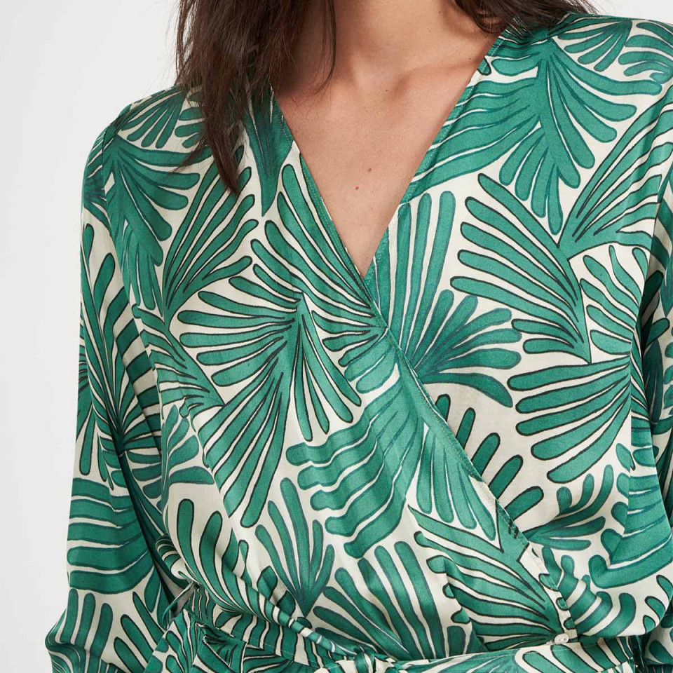 Robe longue imprimé palme Rosaline 