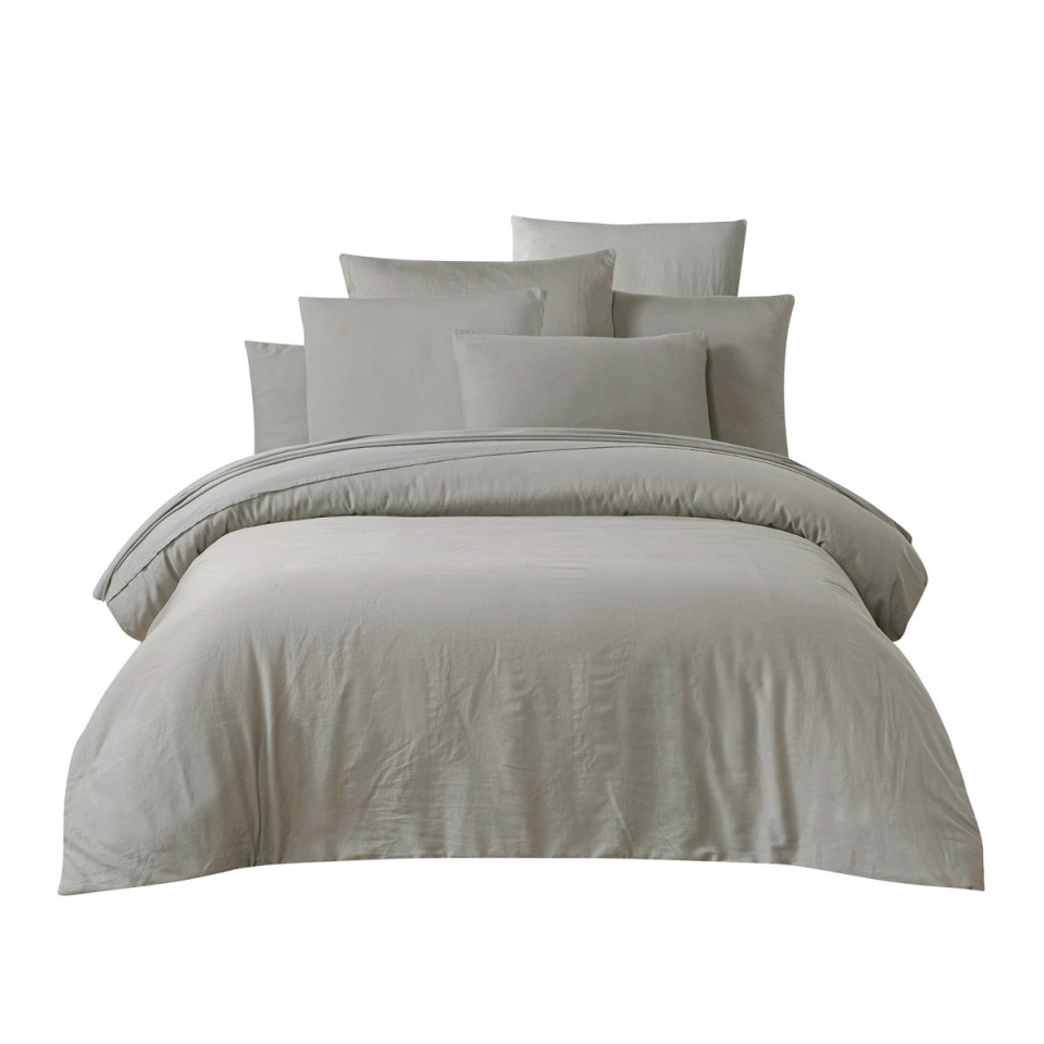 Housse de Couette TALOA en Satin de Coton Lavé Stoné - HARMONY HAOMY 