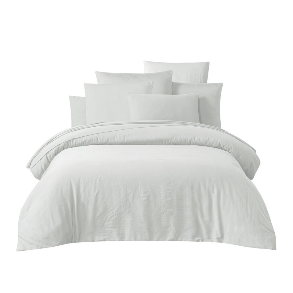 Drap Plat TALOA Satin de Coton Lavé Stoné - 270x290 - HARMONY HAOMY Couleur:Blanc Dimensions:270 x 290