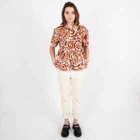 Chemise manches courtes brodées Sada Kate 
