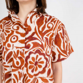 Chemise manches courtes brodées Sada Kate 