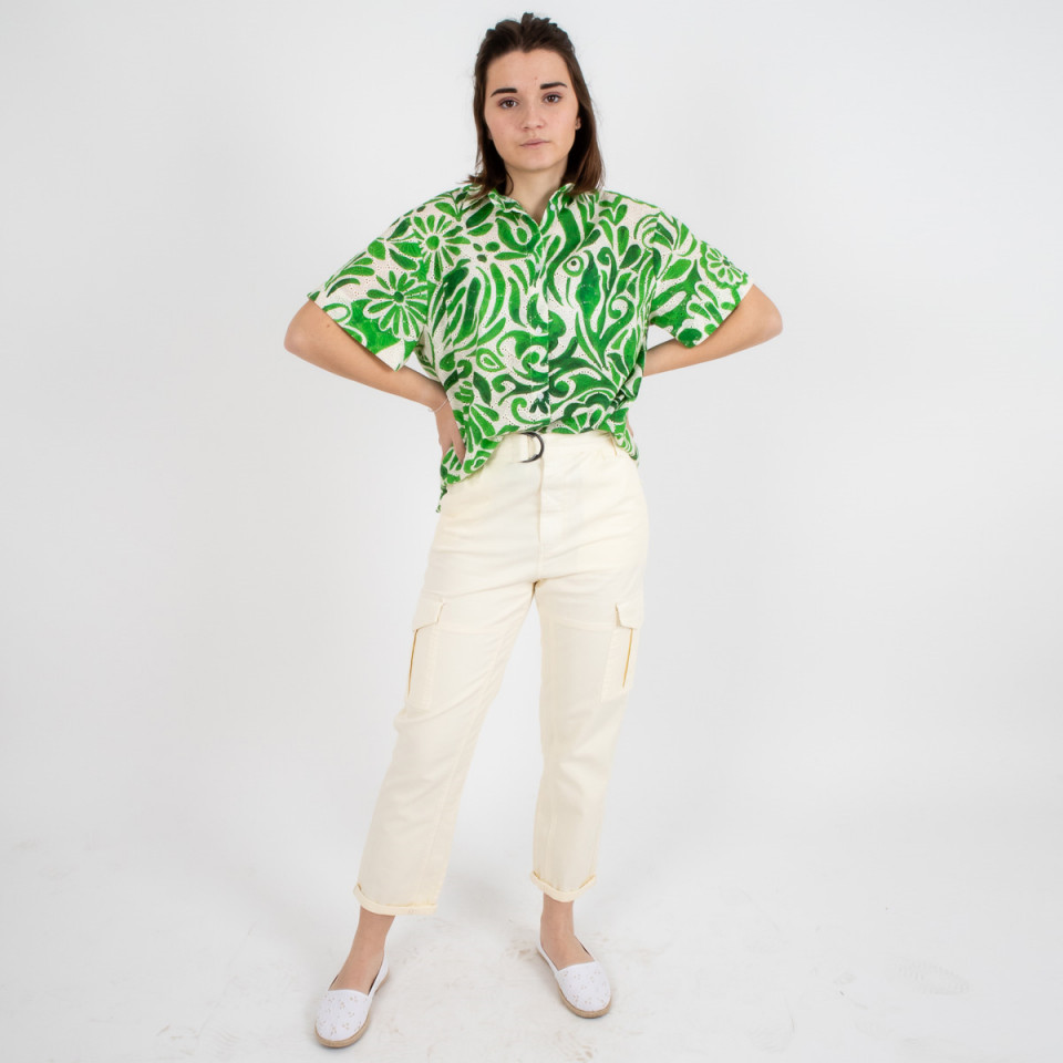 Chemise manches courtes brodées Sada Kate 