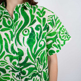 Chemise manches courtes brodées Sada Kate 