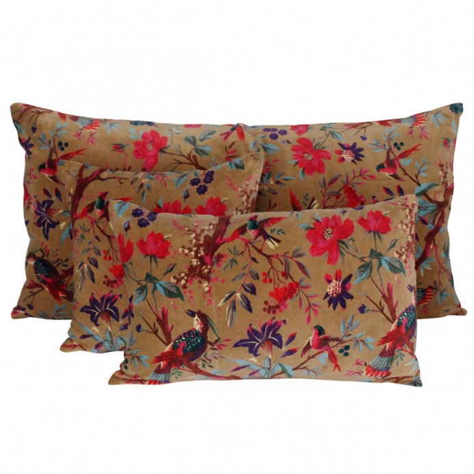 Harmony Textile - Haomy Housse de Coussin BIRDY en Velours