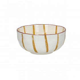 MYKONOS Bol à Soupe en Porcelaine Jaune et Blanc