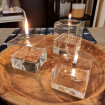 Lampe à Huile décorative Cube - IMPRESSION LIN