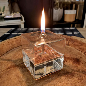 Lampe à Huile décorative Cube - IMPRESSION LIN 
