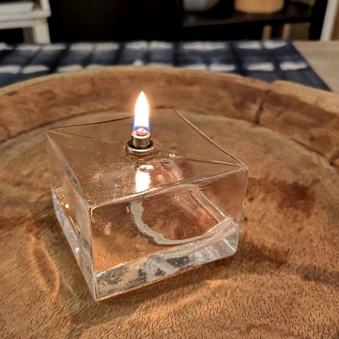Impression Lin Lampe à Huile décorative Cube