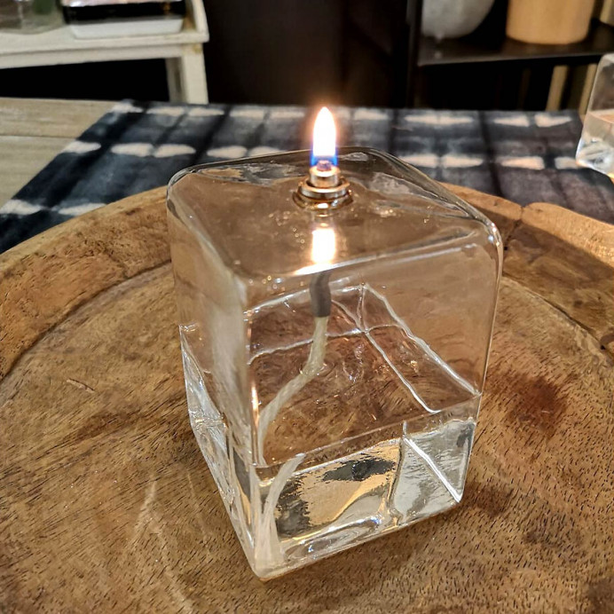 Impression Lin Lampe à Huile décorative Cube