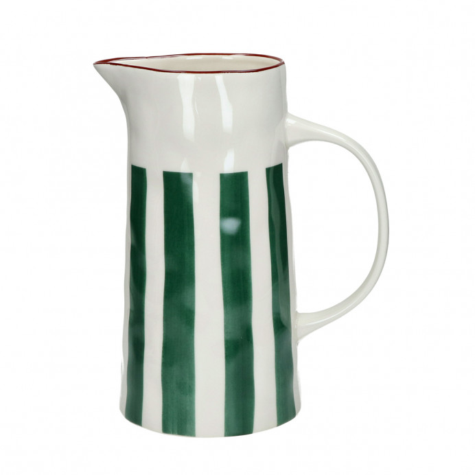 MYKONOS  pichet en porcelaine vert et blanc