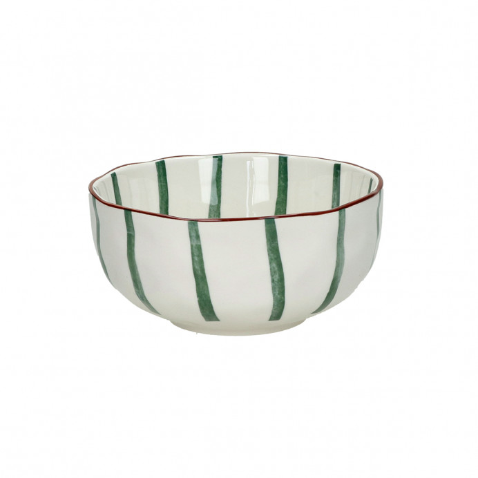 MYKONOS Bol à soupe en porcelaine vert et blanc
